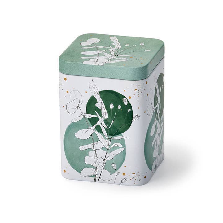 Teedose "Nature" - mit Stülpdeckel, weiß/grün matt - 100g für den Großhandel von Naturelei