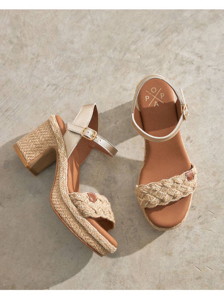 POPA - Wholesale Platform Heels - Women's - Nerina Amura Gold Jute Sandal2