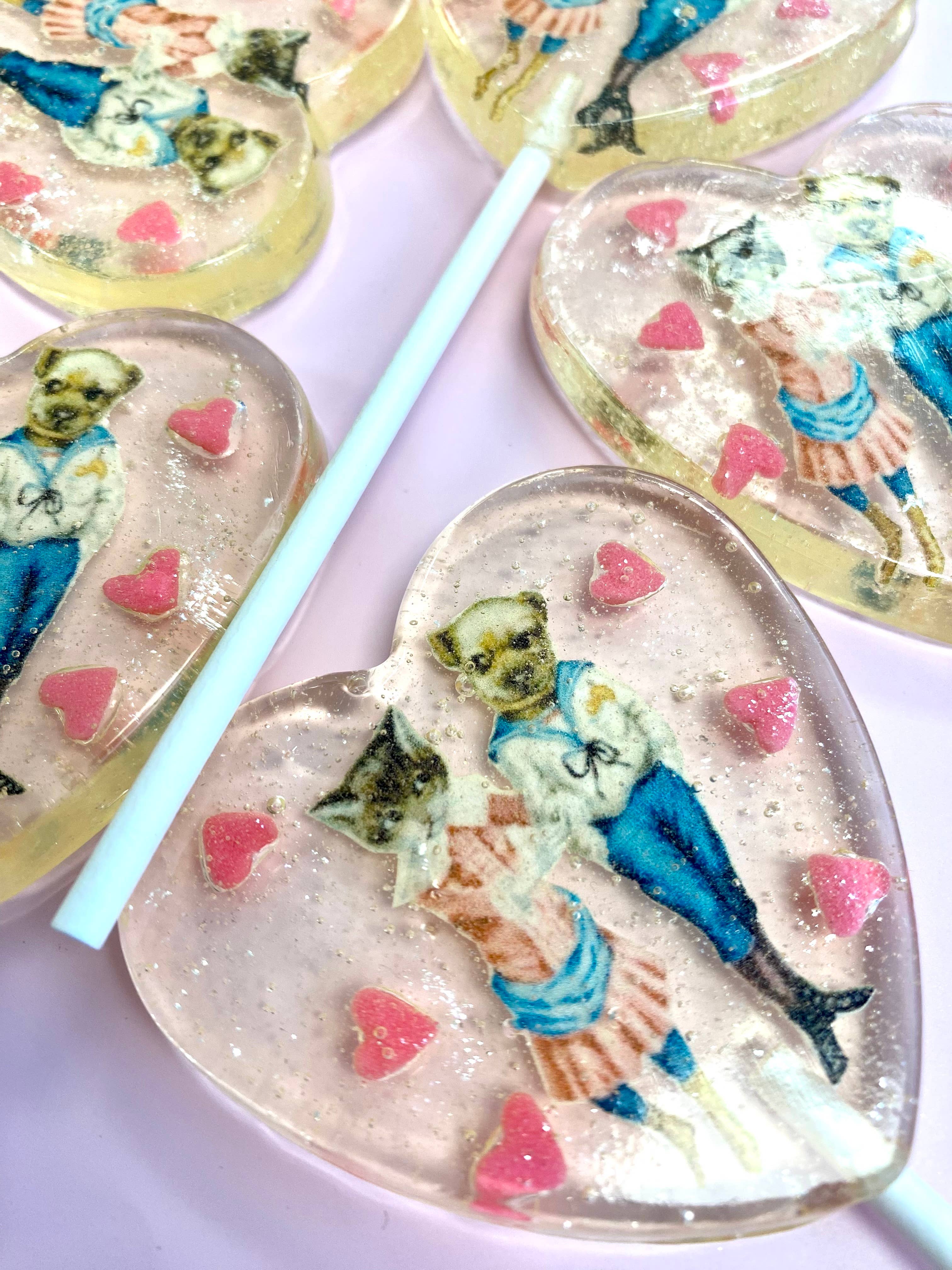 A Secret Forest - Wholesale Lollipop - Old Timey Dog and Kitty Sweetheart Lollipops2