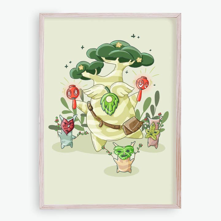 Sarah May Arts – Großhandel Kunstdruck – Hestu Kunstdruck | Legend of Zelda: TOTK Fine Line Floral Art1