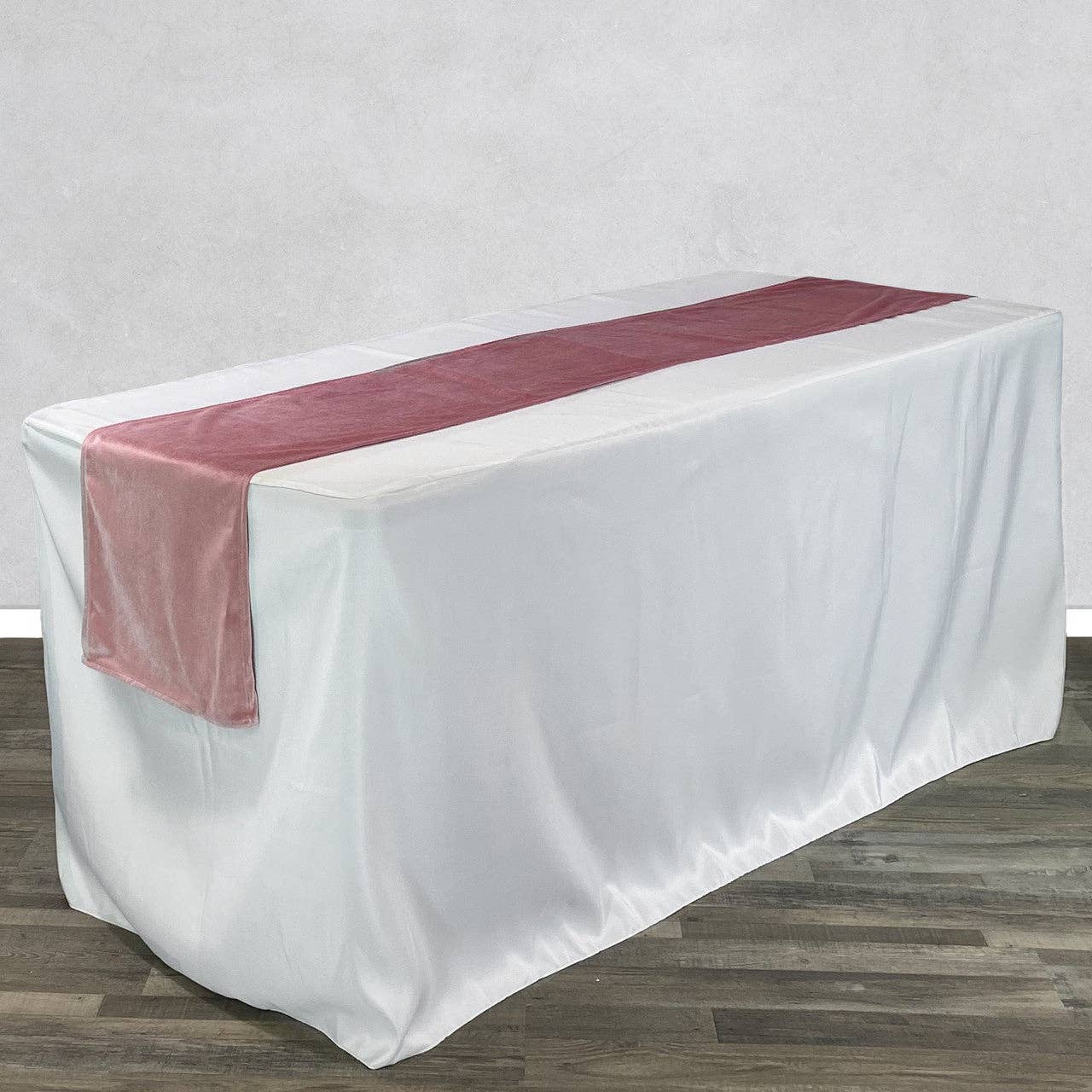 YOUR CHAIR COVERS - Wholesale Table Runner - 14 x 108 Inch Velvet Table Runner Dusty Rose2