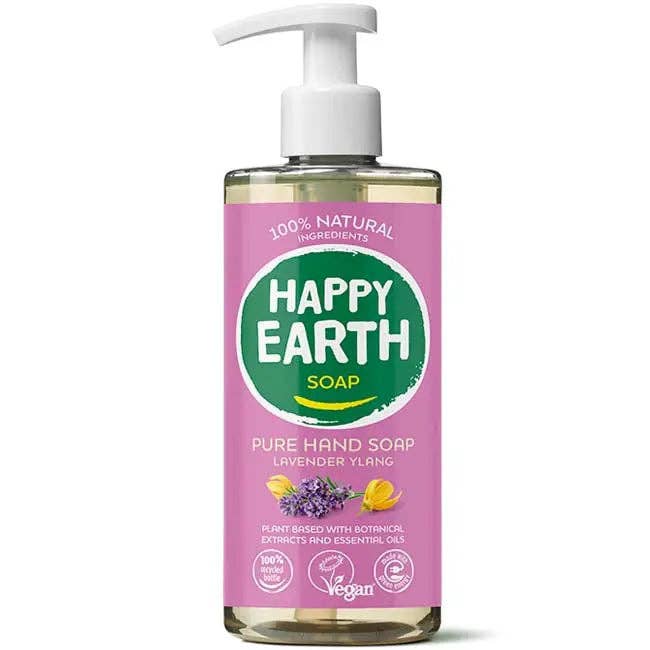 Happy Earth - Vente Savons/lotions pour les mains - Happy Earth Savon liquide mains naturel Lavande Ylang 300 ml0