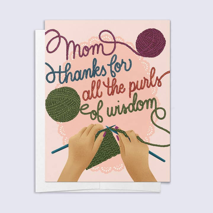 Purls of Wisdom Card for wholesale by Palindrome Art