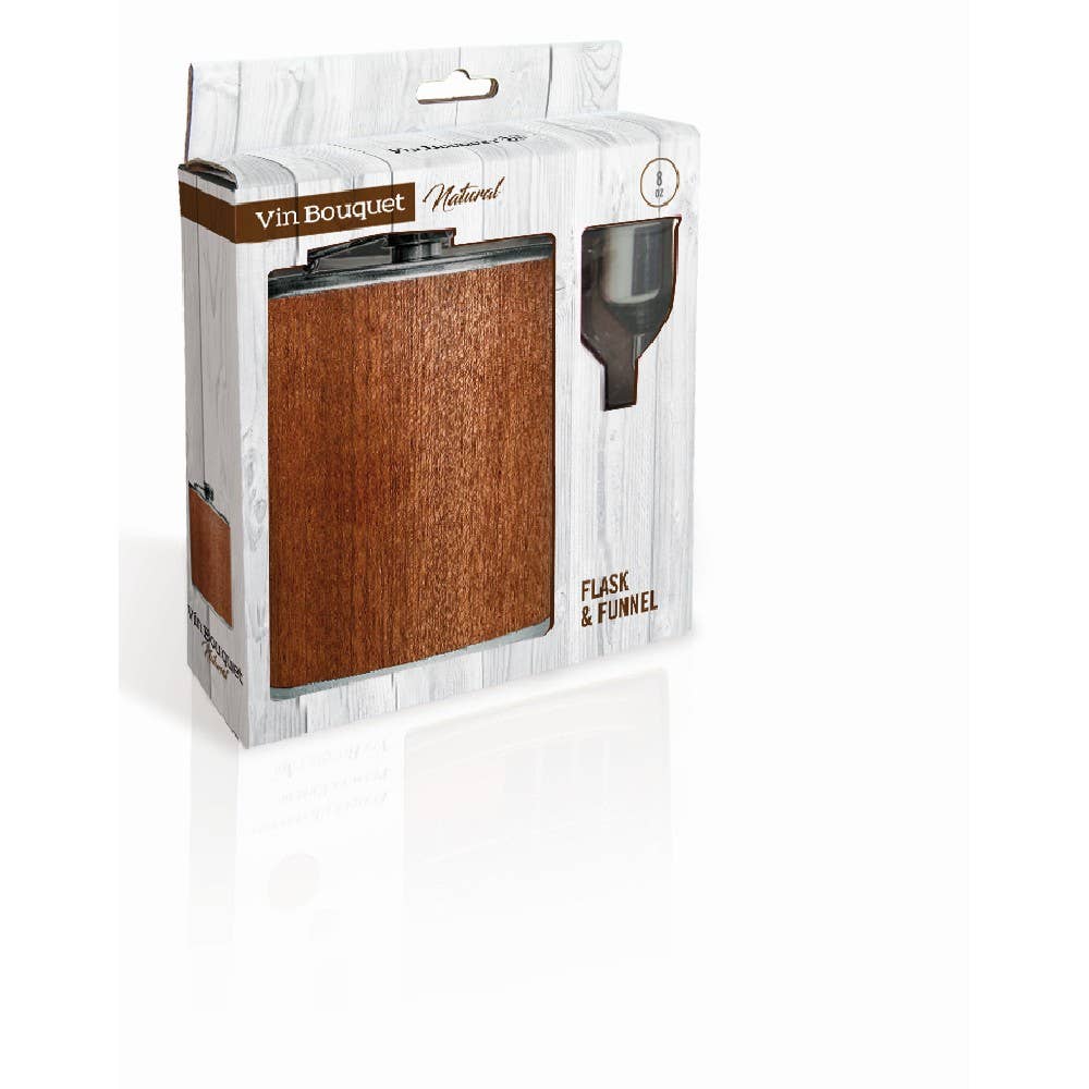 Vin Bouquet (Find It Import & Export Sl) - Wholesale Flask - Wooden Hip Flask, Brown2