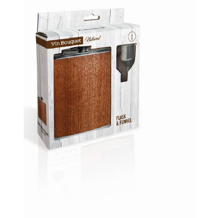 Vin Bouquet (Find It Import & Export Sl) - Wholesale Flask - Wooden Hip Flask, Brown2
