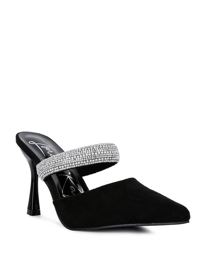 Rag Company - Wholesale High heels – Women’s - Fauci Diamante Strap Heeled Mules
