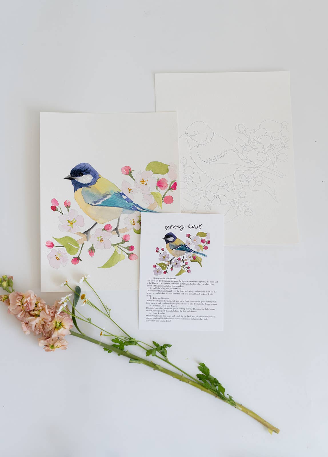 Bailey Rae Studio - Wholesale DIY Craft Kit - spring bird - watercolor kit1