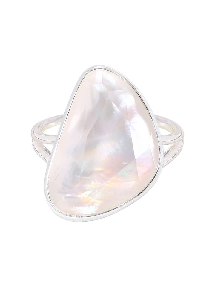 Mother Of Pearl Statement Ring - SF for wholesale by Zoey Simmons