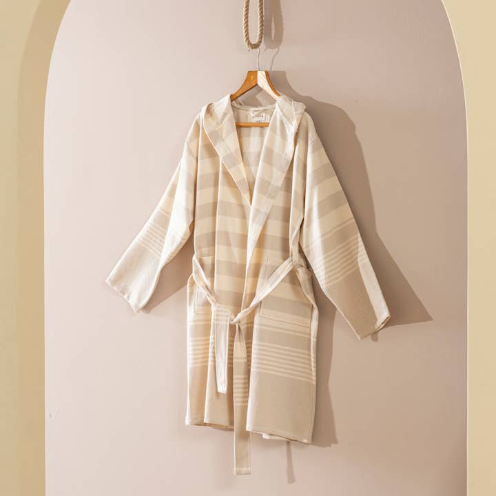 Kikoya - Wholesale Robe - Unisex - Bathrobe Turkish Cotton LightWeight Summer Hood Kimono Robe 22