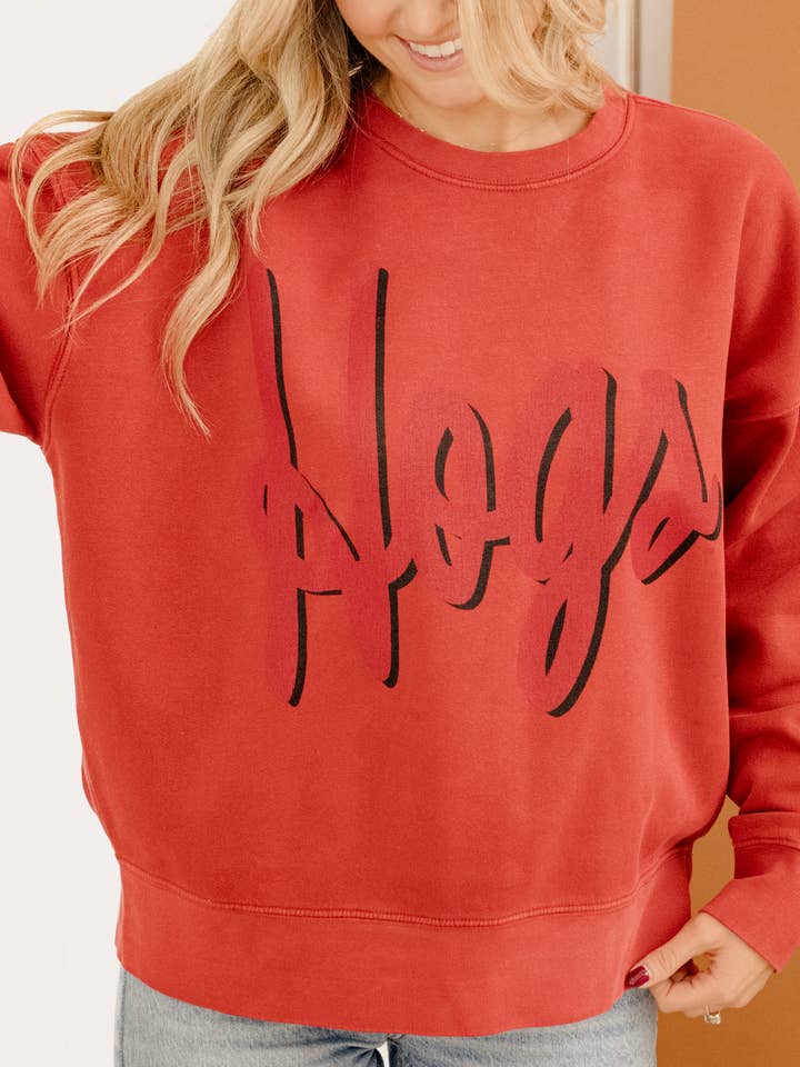 Arkansas Razorbacks Hogs Barbie Red Hi-Dive Sweatshirt for wholesale by LivyLu