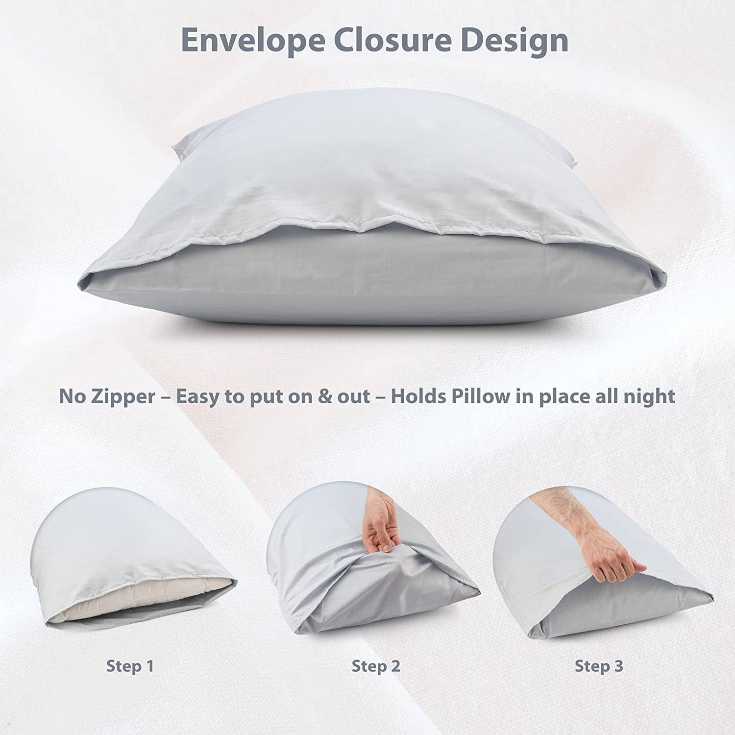 Mastertex - Wholesale Bedding Pillowcase/Sham - Circles Home 300TC Sateen Pillow Envelopes2