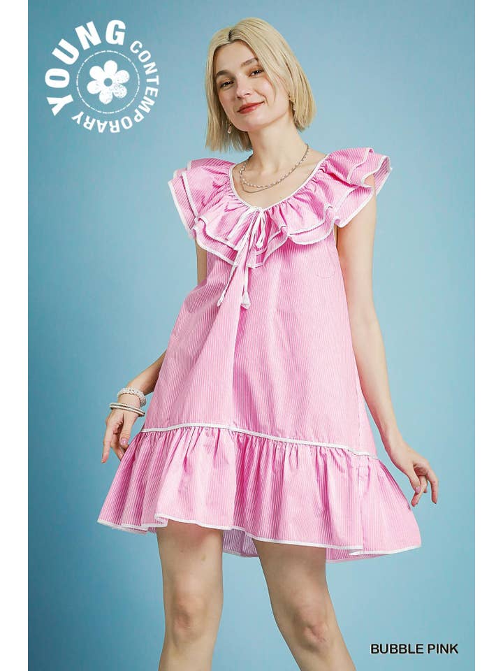 Vanilla Monkey - Wholesale Dress - Women's - Sailor Striped Ruffle Dress