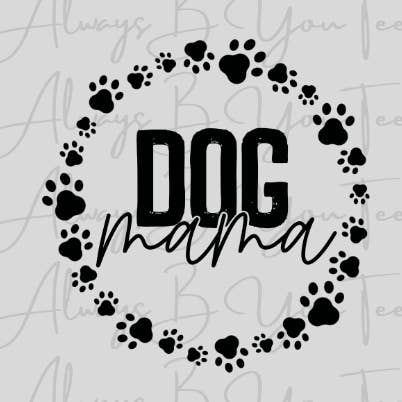 Dog Mama Paw Print Circle DTF Transfer for wholesale by Always B You Tees