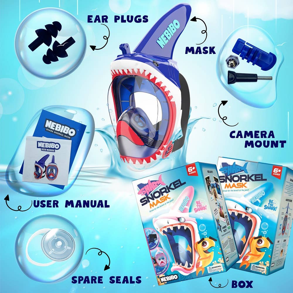 NEBIBO - Wholesale Beach/Pool Toy - Kids & Baby - Shark Snorkel Mask for Kids9