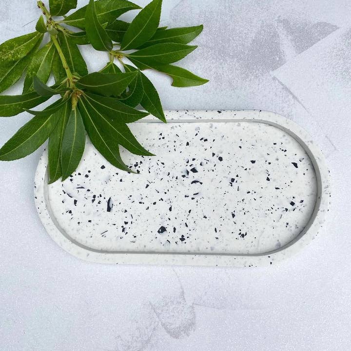 Classic White Terrazzo Trinket Dish for wholesale by High Arte