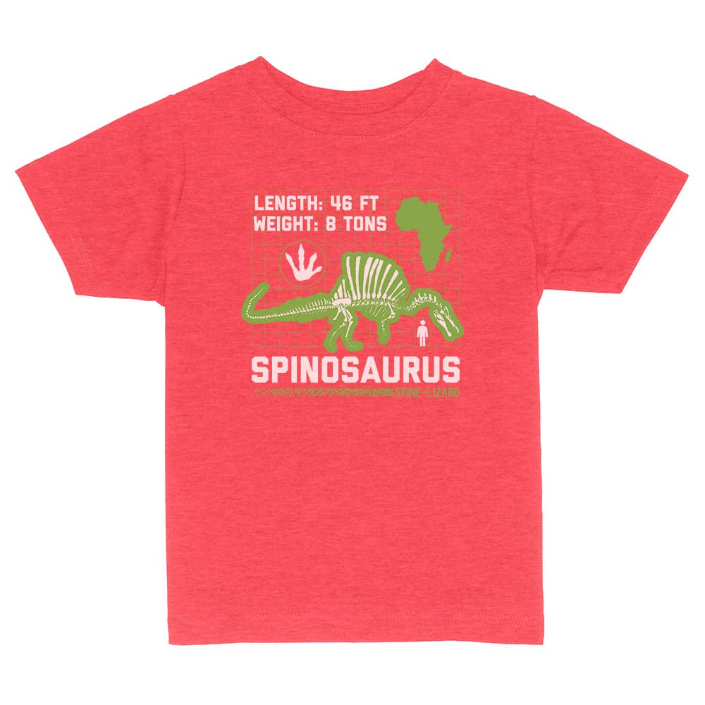 Itsy Bitsy Bella Co - Wholesale Screen Printed T-Shirt - Kids - Spinosaurus Dinosaur Facts Toddler and Youth Shirt3