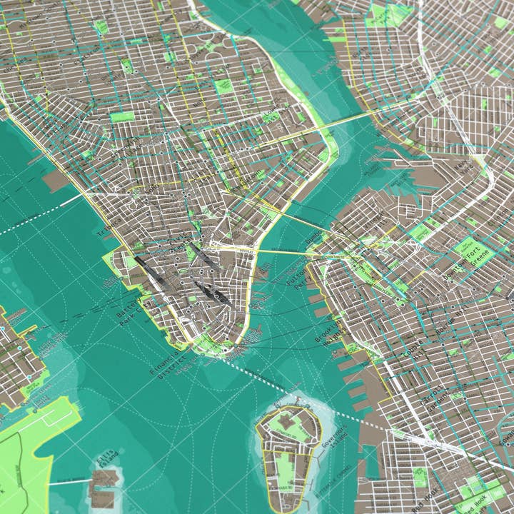 Aqua Champagne Apple NEW YORK CITY MAP for wholesale on Faire1