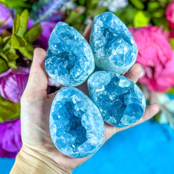 Ethically Sourced CELESTITE Eggs, Easter Decor & Gifts for wholesale by Mandala Gems