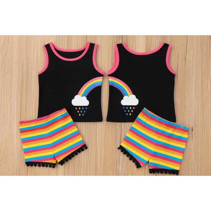 Rainbow Twin Black Girl Tank Top & Shorts for wholesale by Fennco Styles