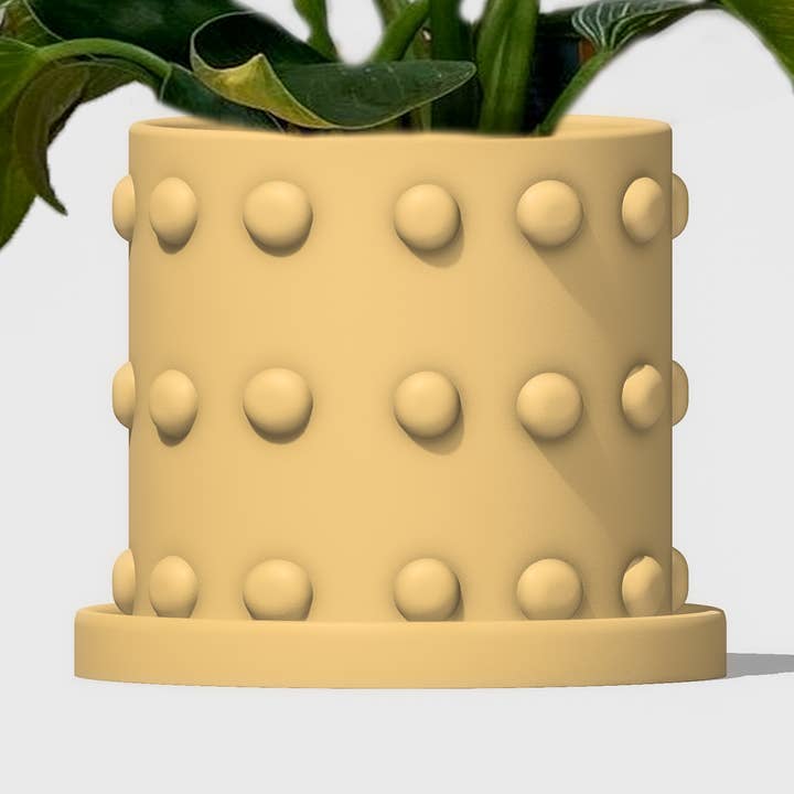 4” Planters, 3D Printed Pot, Planter with Drainage, Dots for wholesale by Rosebud Homegoods