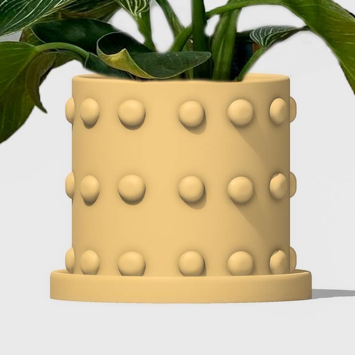 Rosebud Homegoods - Wholesale Plant Pot - 4” Planters, 3D Printed Pot, Planter with Drainage, Dot Pot