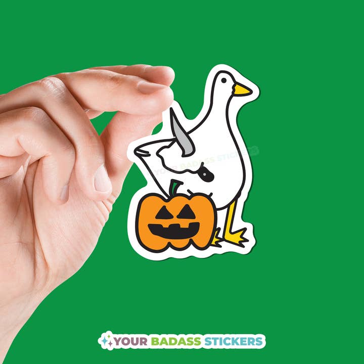 Spooky Goose Pumpkin Sticker Gift for wholesale by Your Badass Stickers