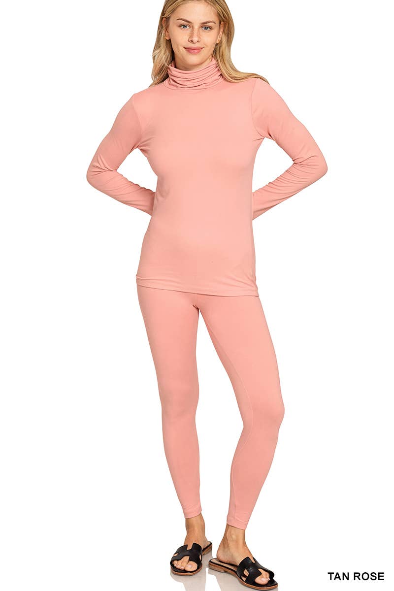 Vanilla Monkey – wholesale Lounge set – Women's – Brushed Dty Microfiber Mock Neck Top Leggings Set16