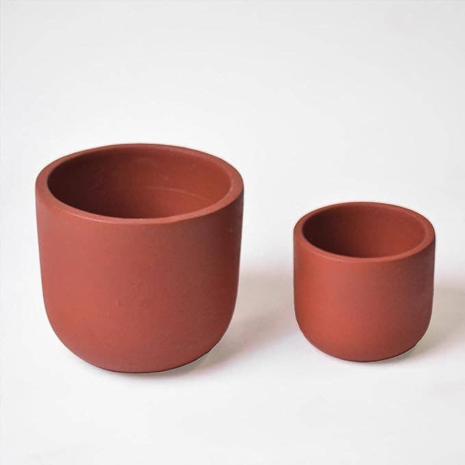Terracotta Clay Planter Set of 2 – 4'' & 6'' Pots with Drain for wholesale by The Fine Living Company