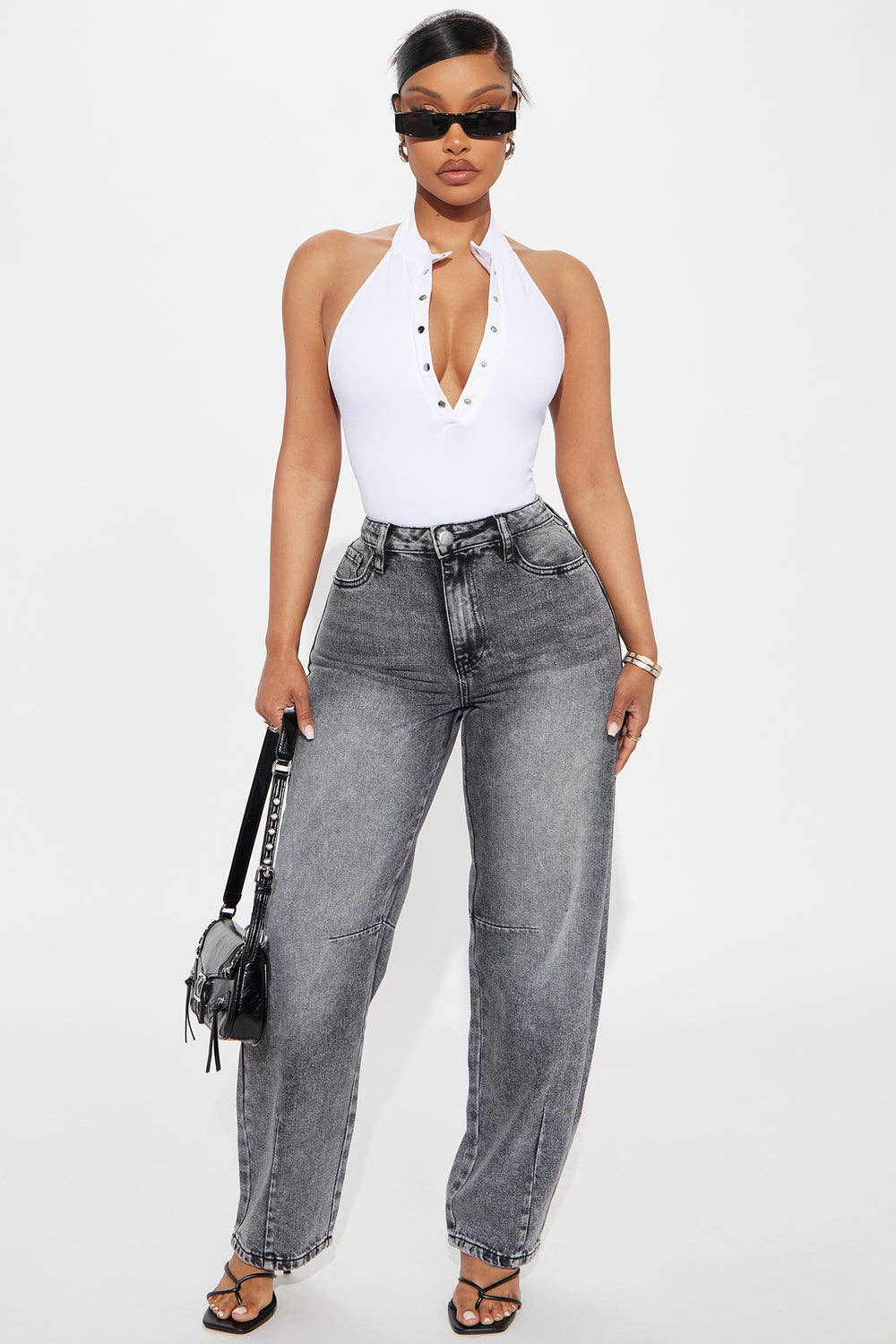 5besties inc - Wholesale One Piece Swimsuit - Women's - HIGH NECK BUTTON UP BODYSUIT8