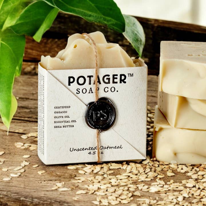 Potager Soap Company - Wholesale Bar Soap - Unscented Oatmeal Handmade Bar Soap | Organic Soap1