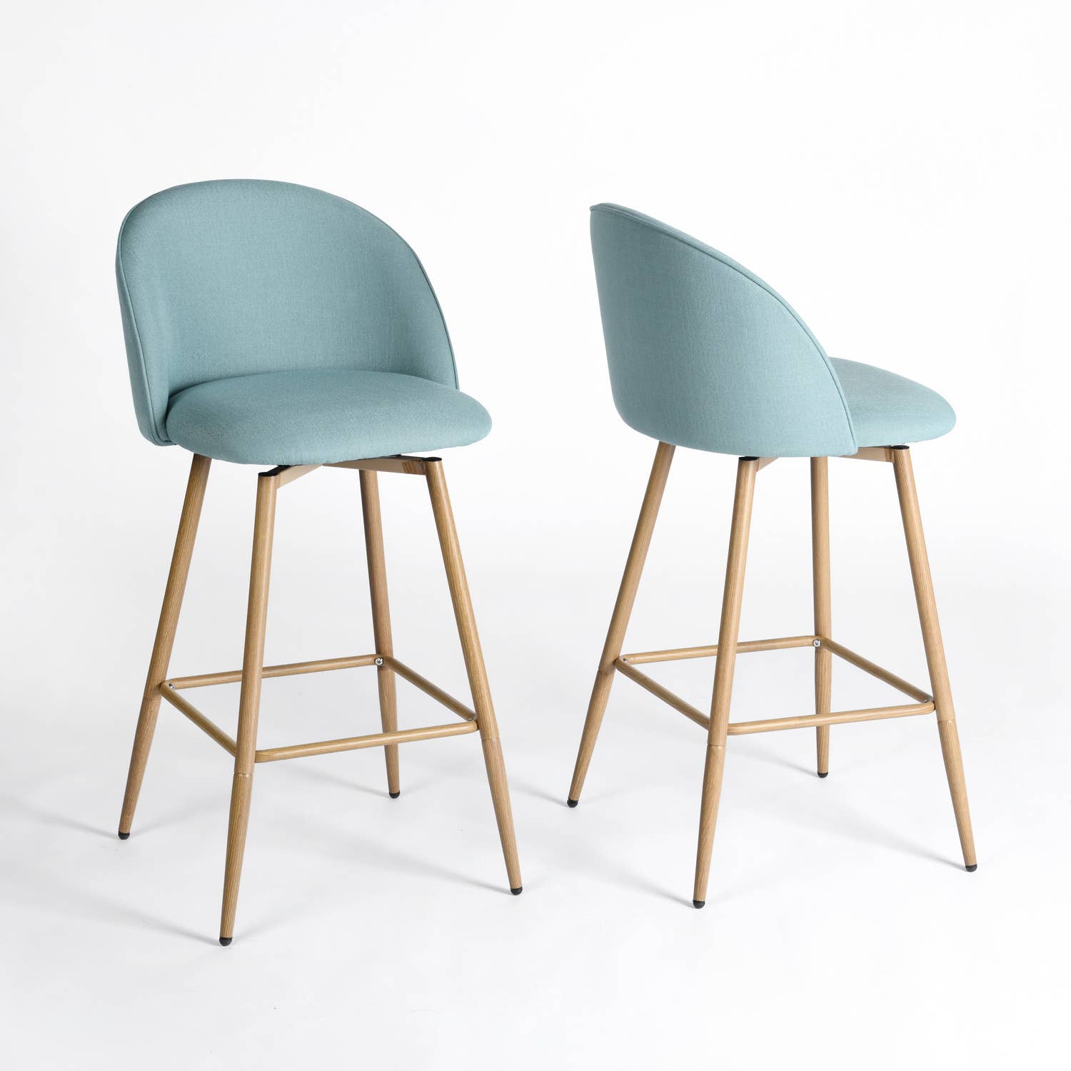 39F Inc. - Vente Tabouret - Tabourets de bar pivotants 26,8 pouces en tissu - Beige/Gris/Bleu8