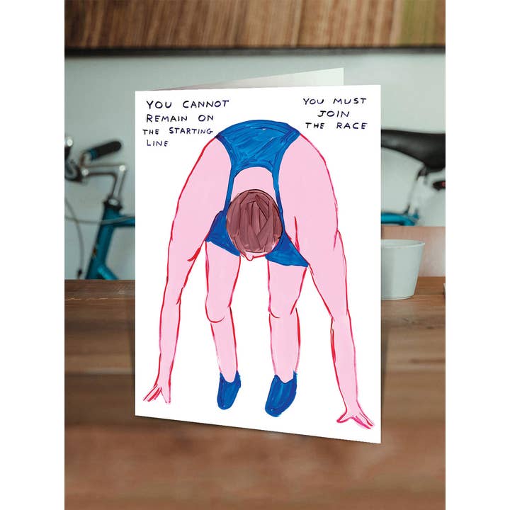 David Shrigley x Brainbox Candy – wholesale Everyday greeting card – David Shrigley Funny Birthday Card - Must Join The Race1