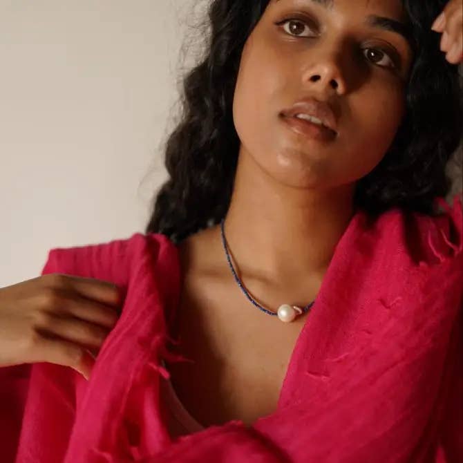 Annahmol – wholesale Beaded/pearl necklace – Petite Beaded Necklace with Baroque Pearl4