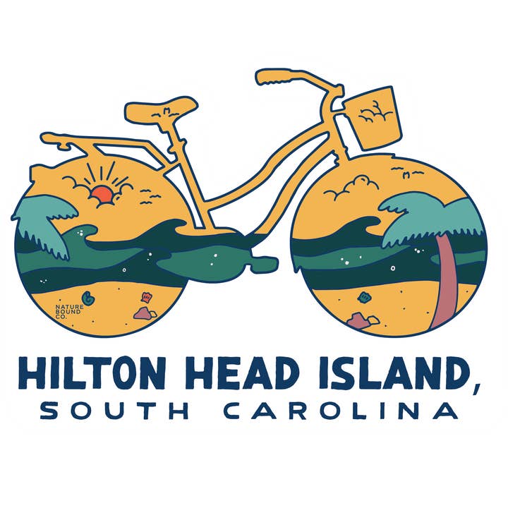 Pegatina de bicicleta de playa "Crucero Lowcountry" | Edición Amarilla para venta al por mayor de Nature Bound Co