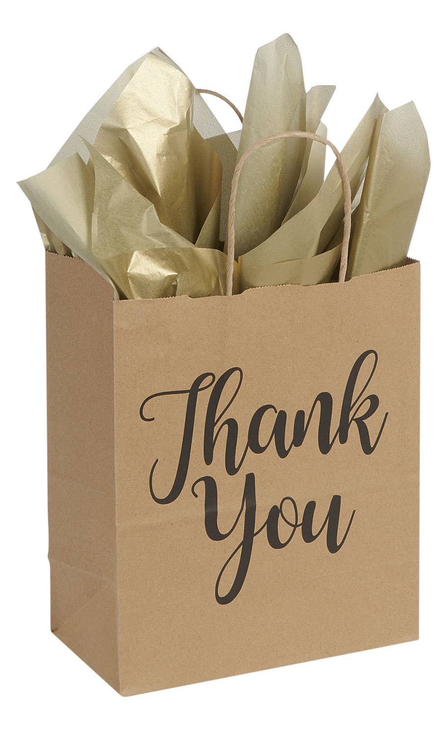 Brown "Thank You" Recycled Kraft Paper Shopping Bags for wholesale on Faire1