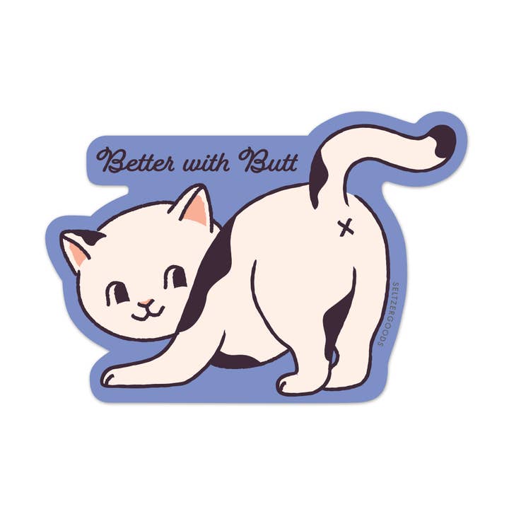 Pegatina de Gato con Mejor Trasero para venta al por mayor de Seltzer Goods