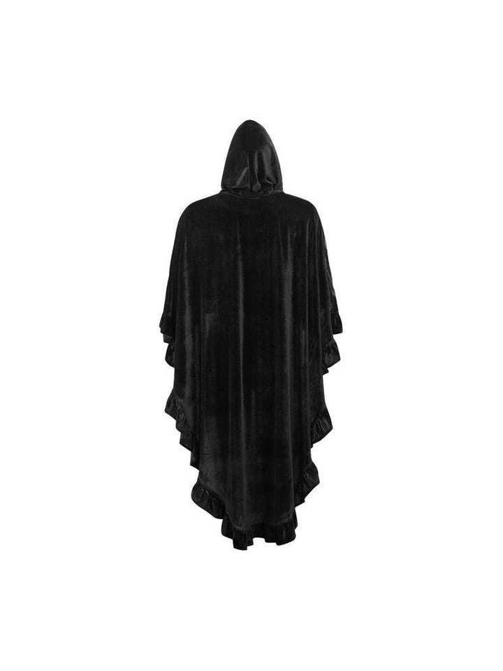 Daisy Corsets - Wholesale Cape - Women's - Black Velvet Hooded Ruffle Cape2