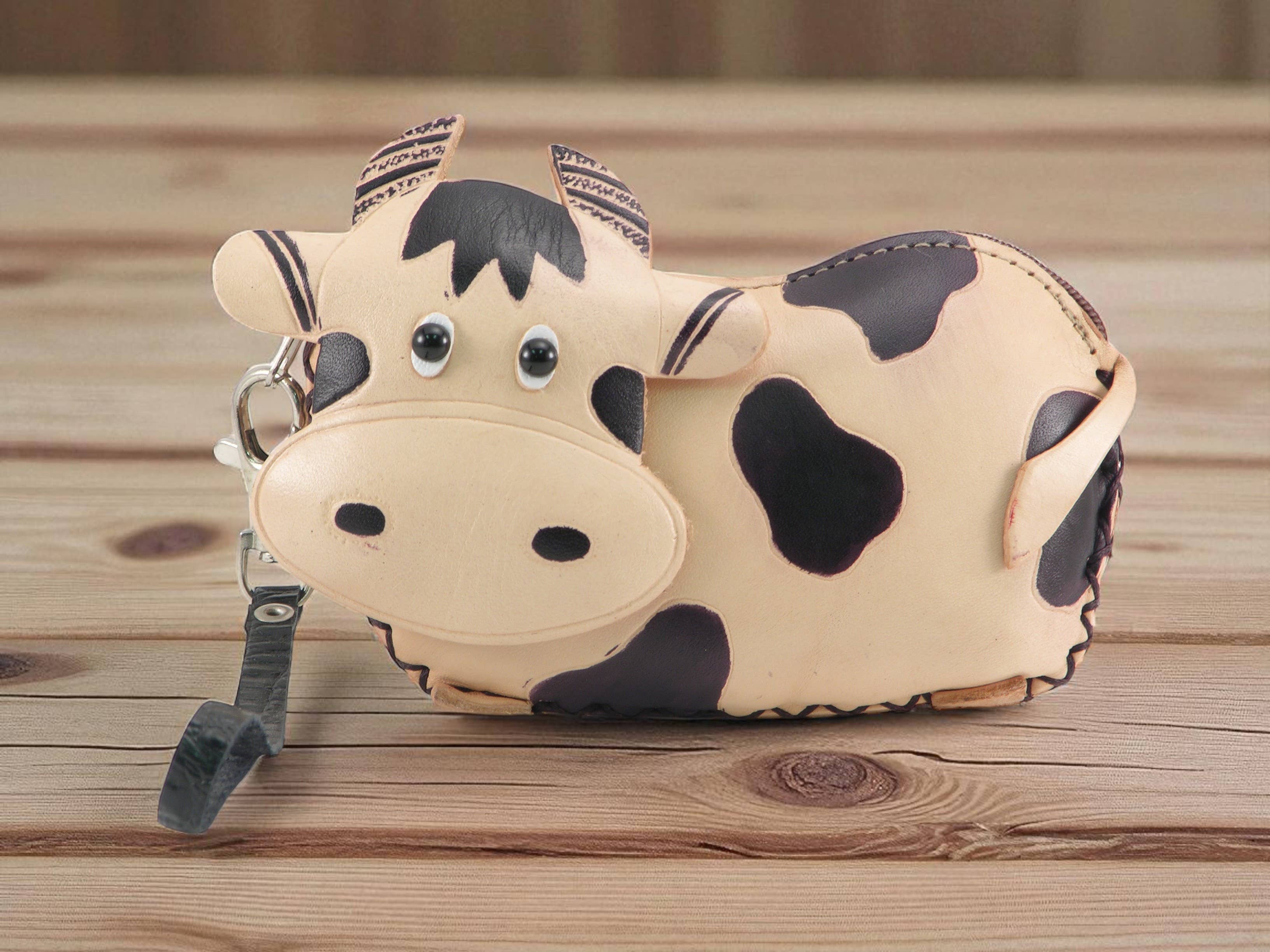 Sunflower Handmade leather inc - Venta al por mayor Monedero - Mujer - Monedero de cuero con pulsera de vaca en blanco y negro.3