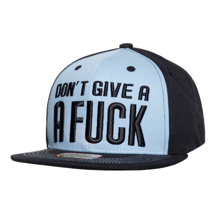 blauw Pet met platte rand „Don't Give A Fuck” voor groothandel op Faire