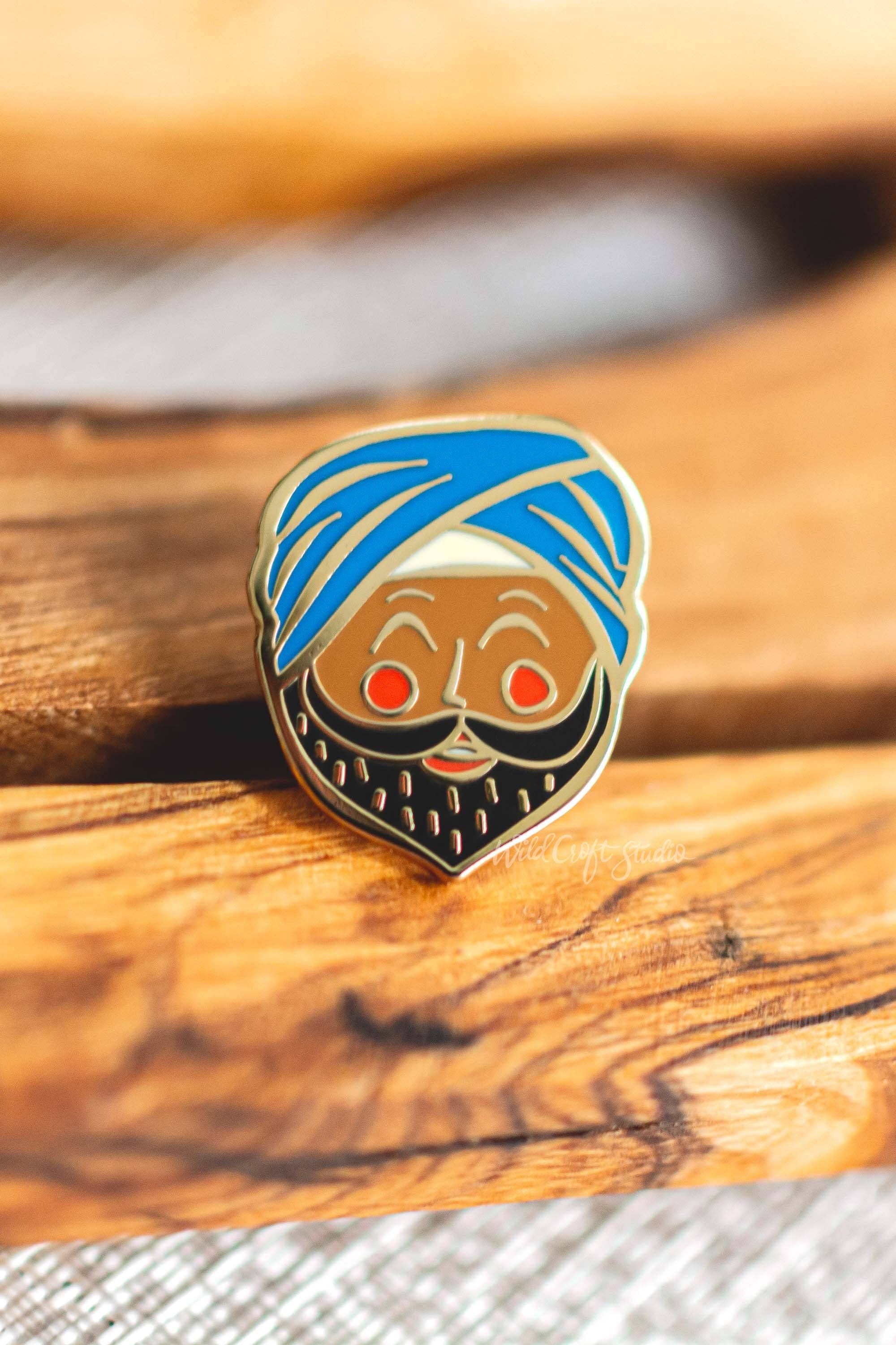 Wild Croft Studio - Wholesale Lapel Pin/Button - Sardarji Hard Enamel Pin1