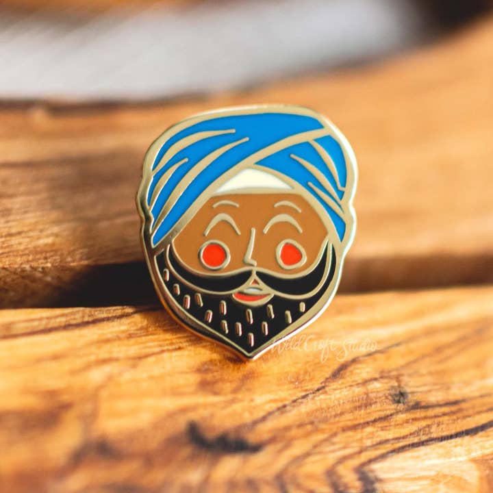 Wild Croft Studio - Wholesale Lapel Pin/Button - Sardarji Hard Enamel Pin1
