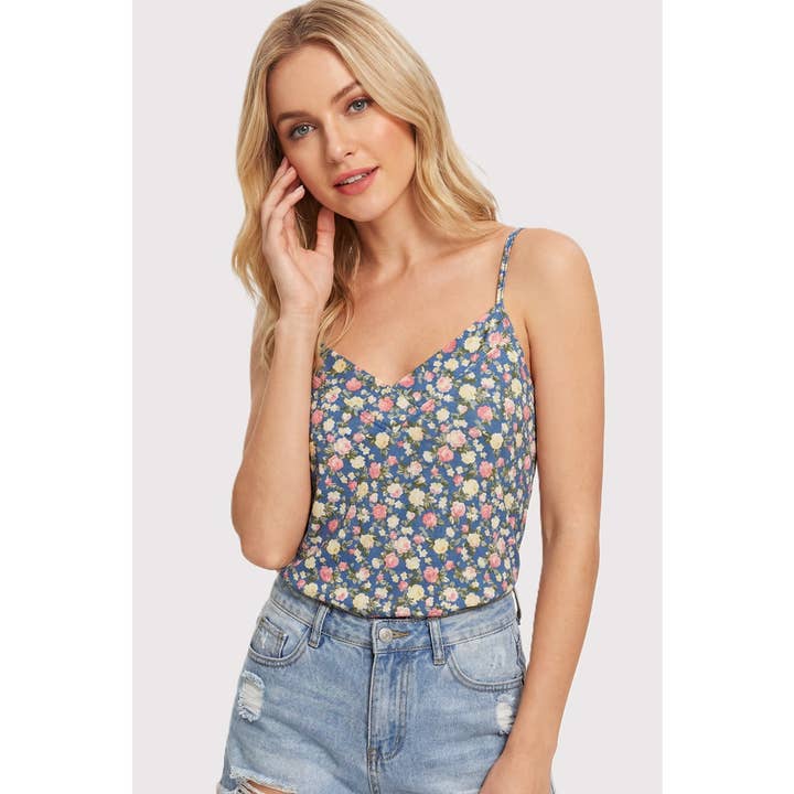 V-RINGAD LINNE MED BLOMTRYCK för wholesale av STACCATO