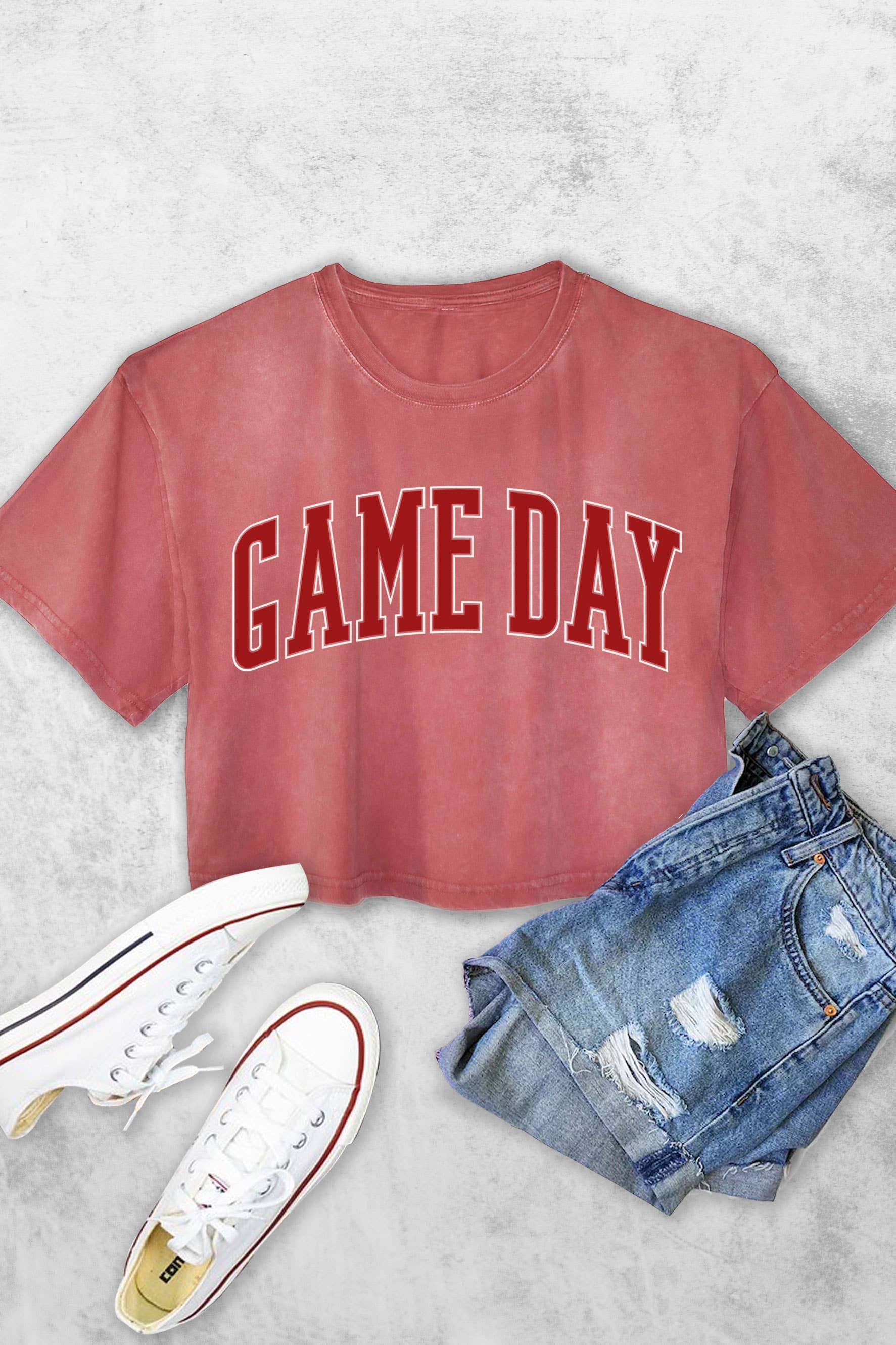 Rustee Clothing - Wholesale Screen Printed T-Shirt - Women's - GAME DAY PUFF WOMEN'S VINTAGE GRAPHIC CROP TOP4