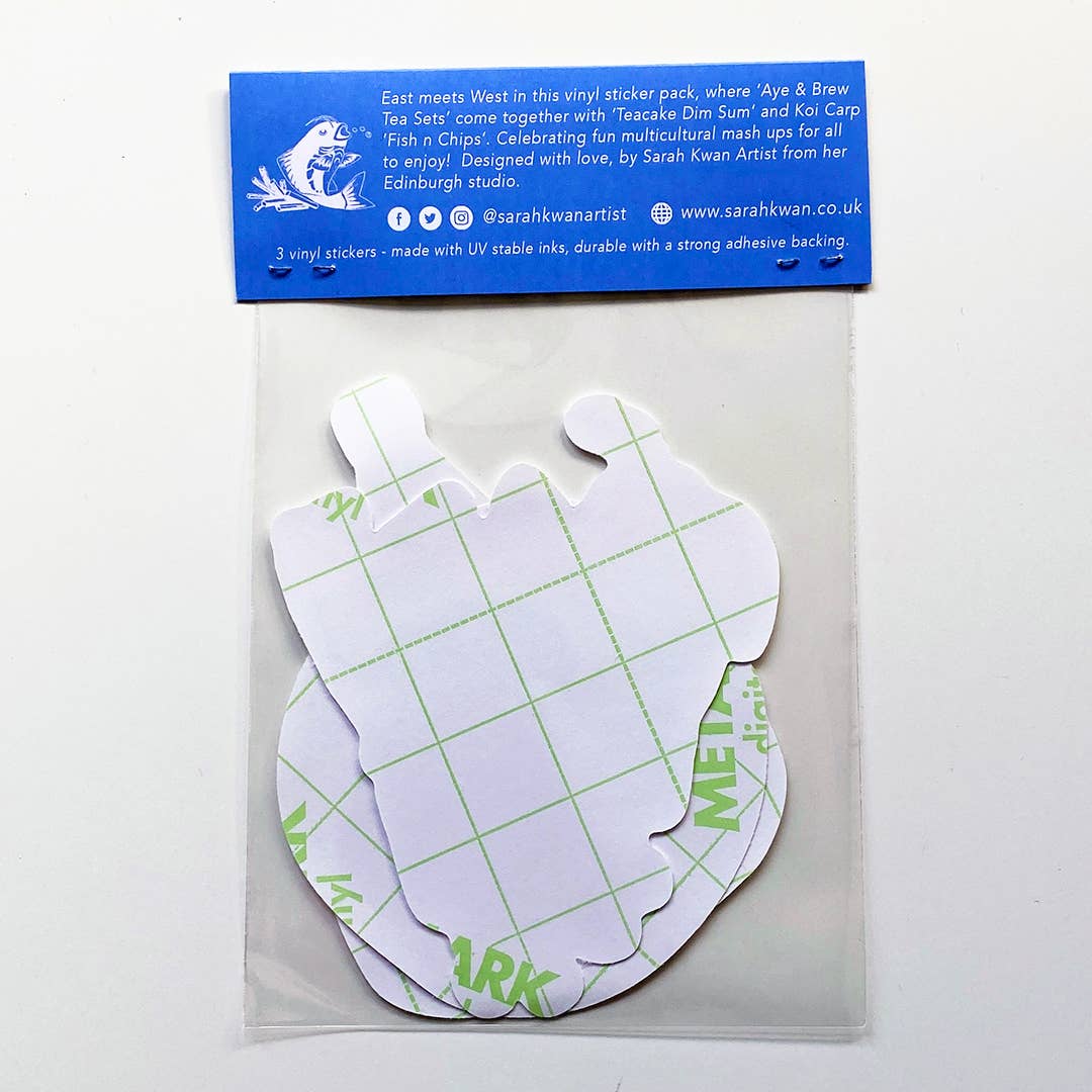 Sarah Kwan Artist – wholesale Phone & laptop stickers – Sticker Pack - East meets West3