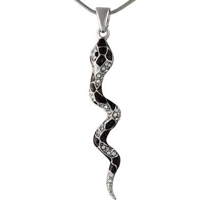 Lilla/sølv med klare sten slanger vedhæng for engroshandel hos Western Fashion