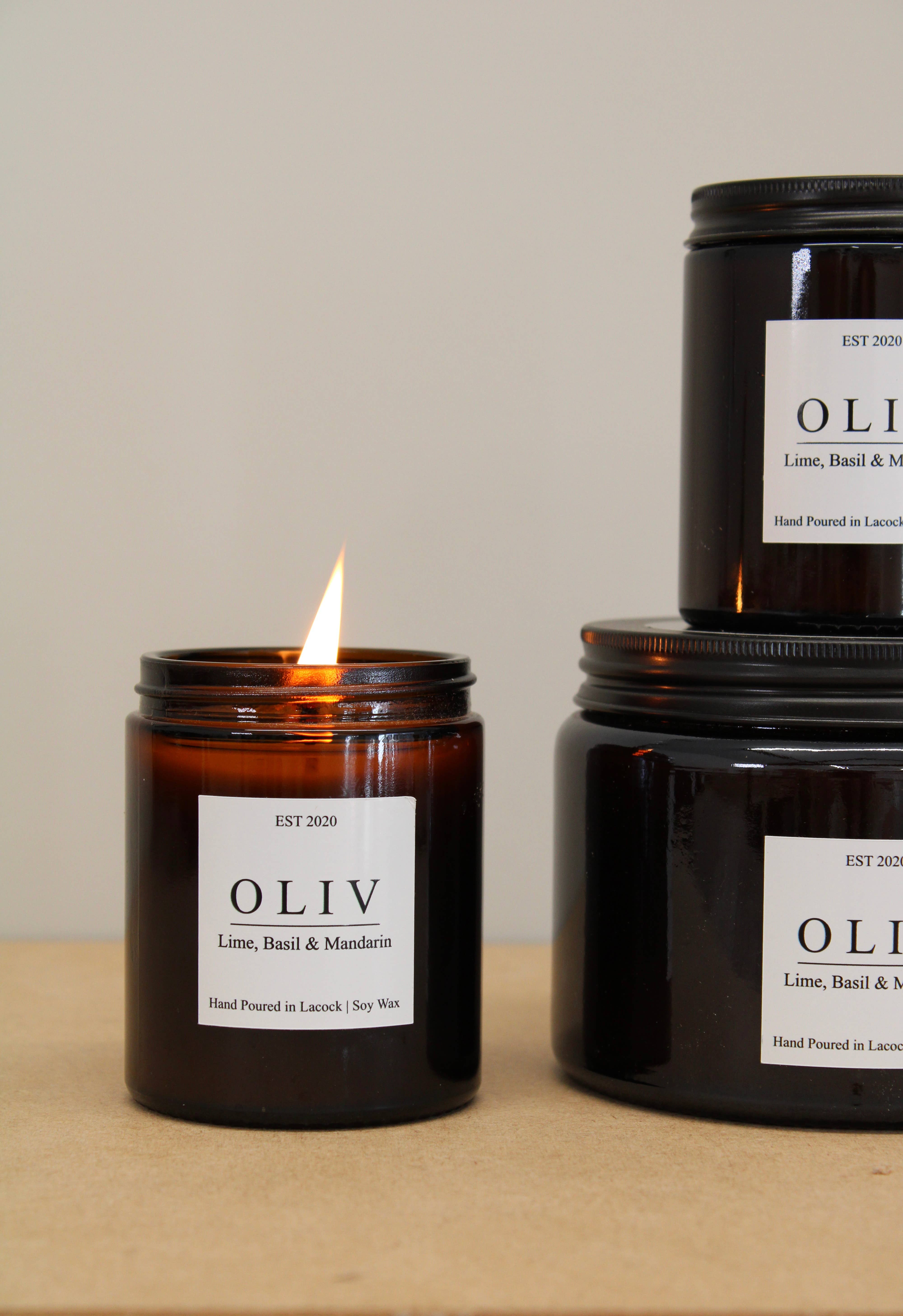 OLIV Homeware – wholesale Jar/filled candle – Lime, basil & Mandarin Candle 5
