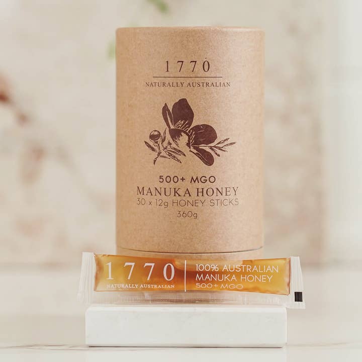 500+ MGO Manuka Honey Sticks 360g for wholesale by 1770 Naturally Australian
