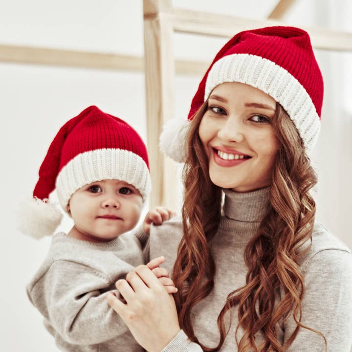 Parent-child knitted warm hat christmas knitted beanie for wholesale by Little Trendy