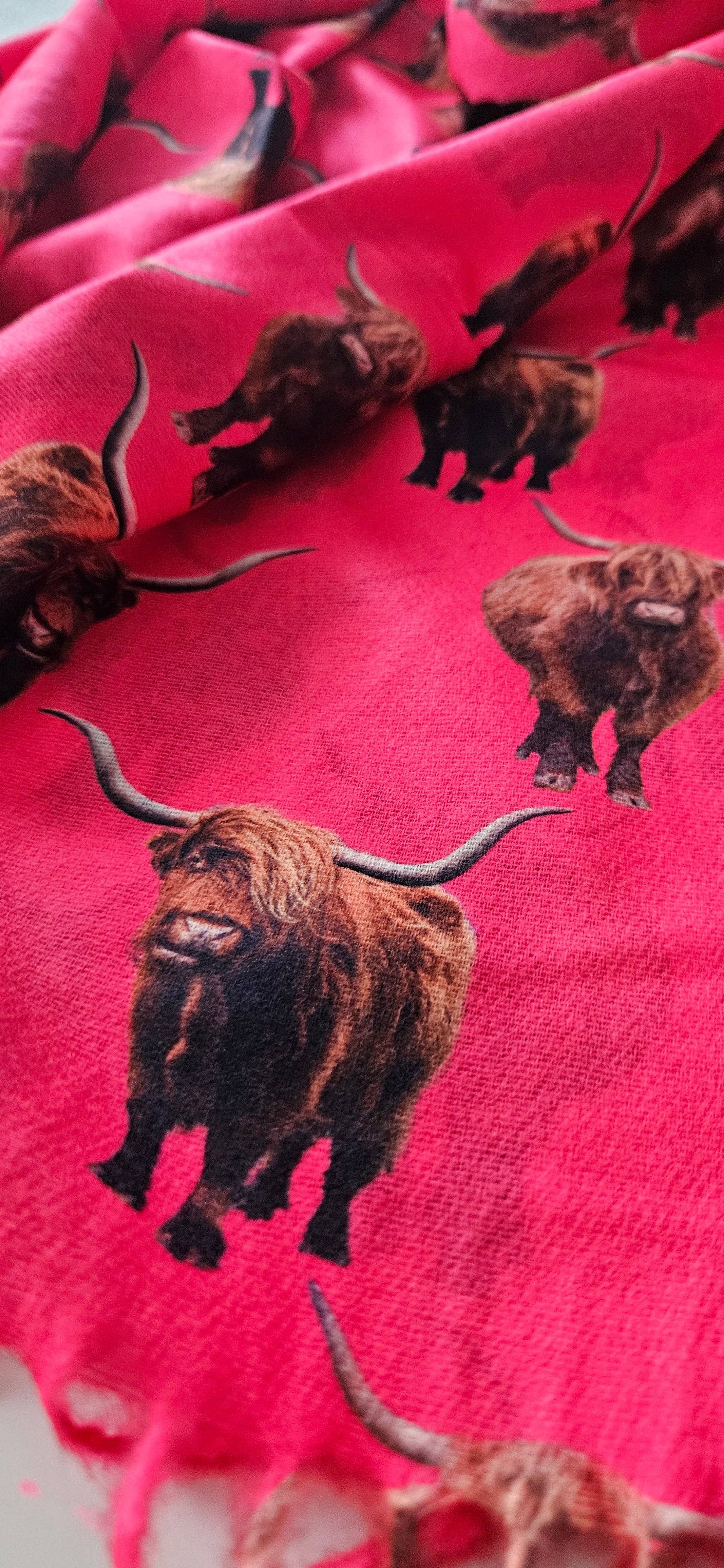 Shimena - Wholesale Scarf - Women's - Highland Cow Cashmere Feel Pashmina14