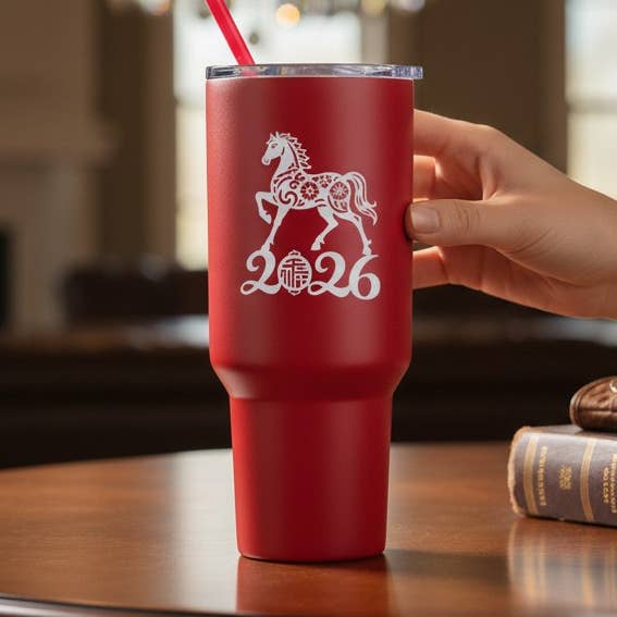 Year of the Horse 40oz Tumbler for wholesale by Equine & Design, LLC